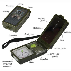 10 in 1 Multifunction Outdoor Survival Military Camping Hiking Compass Tool Kit - Picture 1 of 12