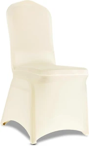 100 Pieces Ivory Chair Covers - Versatile Stretch Polyester Spandex Dining Chair - Picture 1 of 12