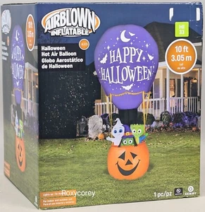 Gemmy 10 Fuß groß Happy Halloween Heißluftballon Geist Frankenstein aufblasbar - Bild 1 von 2