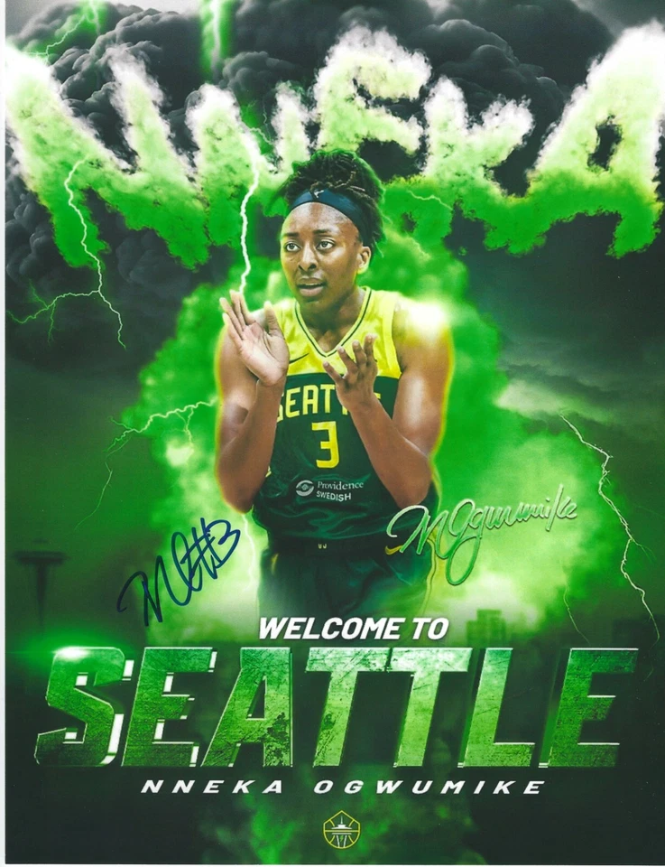 NNEKA OGWUMIKE 签名 8.5 x 11 照片 西雅图 STORM WNBA 篮球 免运费 — 第 1/1 张图片