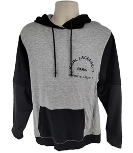 Karl Lagerfeld Hoodie Size Medium Gray Black - Picture 1 of 9