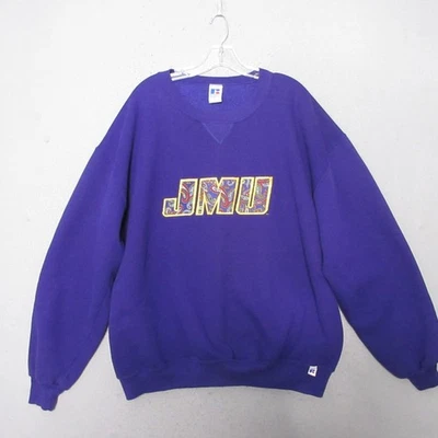 复古 Russell 运动运动衫 XXL 紫色 James Madison University 美国 — 第 1/4 张图片