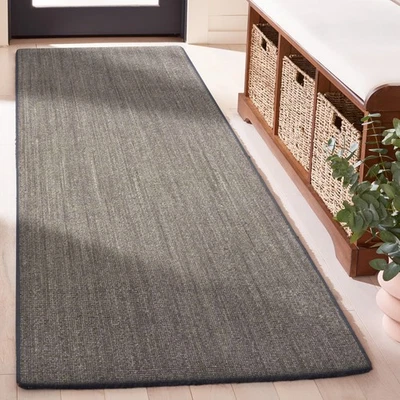 x SAFAVIEH Area Rug Collection - 2'3" x 8' Runner, Charcoal, Sisal & Jute, Fa... - Image 1 of 4