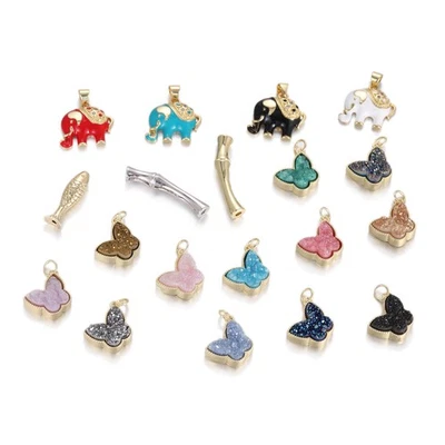 Butterfly Elephant Fish Dangle Pendant for DIY Bracelet Necklace Earring Jewelry - Image 1 of 4