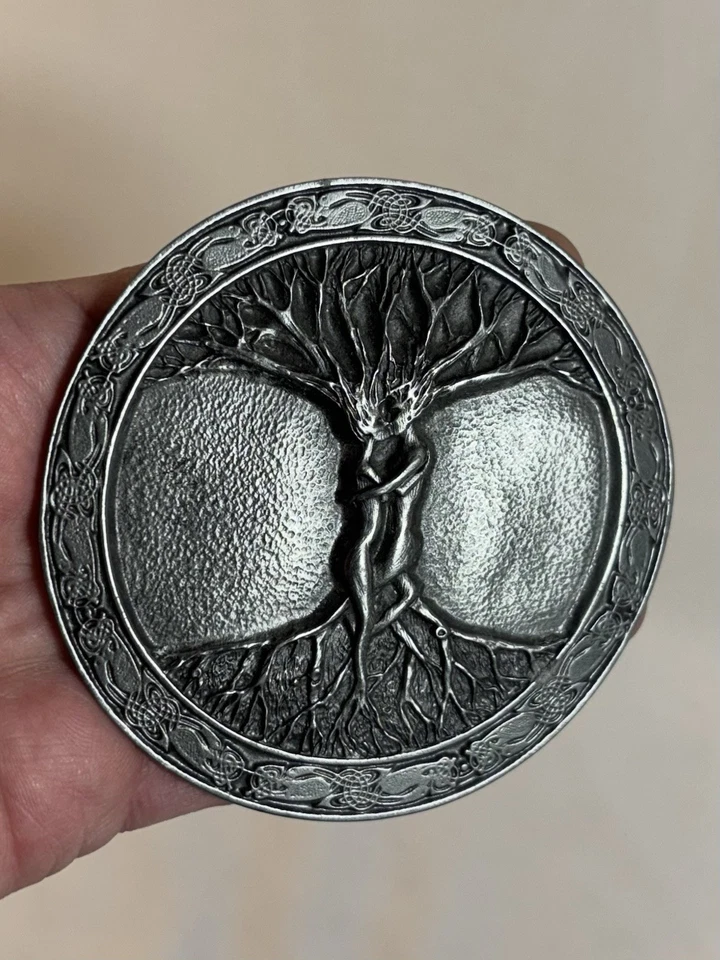 Beautiful Tree Of Life Belt Buckle By Bergamot #D-262 Silver Tone Metal USA - Image 1 of 4