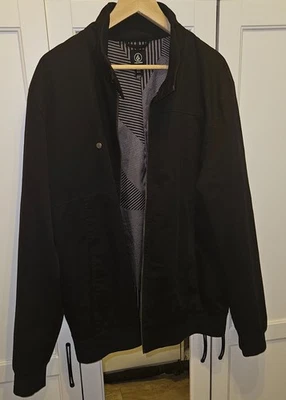 Volcom Harrington Jacke Gr. XL schwarz Innen Silber Grau Rockabilly Casual  - Bild 1 von 4