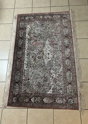 Silk On Silk   Thin Rug Excellent Quality ￼ - Image 1 of 4