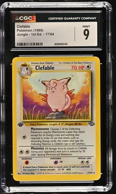 CGC 9 MINT Clefable 1999 Jungle 1st Edition 17/64 Pokemon Card - Image 1 of 2