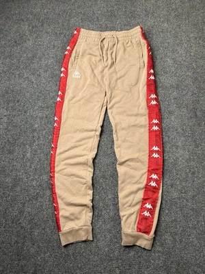 Pantalones de chándal para hombre Kappa rojo tostado logotipo cinta cordón joggers, talla M Foto 1 de 4