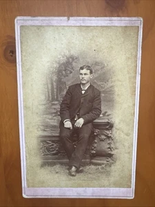 Cabinet Card Well Dressed Man Circa Late 1800's  FREE SHIPPING - Picture 1 of 1