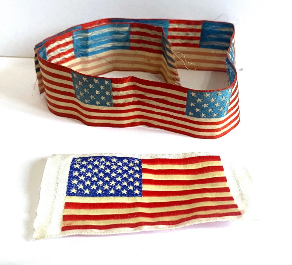 Ancien Brassard et insigne Drapeau Américain US Libération ww2 neuf de stock - Photo 1/4