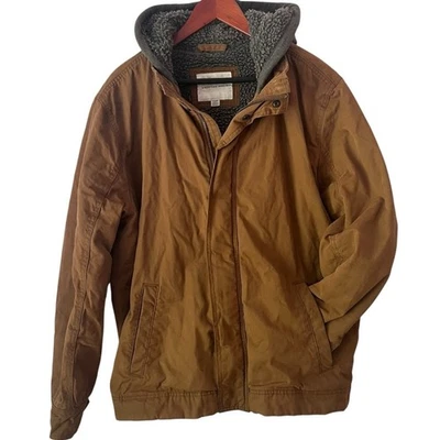 American Eagle Sherpa Lined Hooded Workwear Jacket Chore Coat Mens XL Brown - Изображение 1 из 4