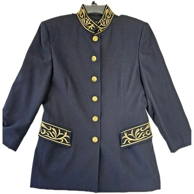 Jaqueta Mondi vintage azul marinho com crista tamanho 38 - Imagem 1 de 4