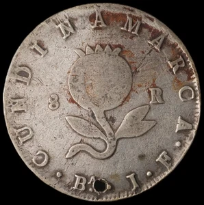 Colombia - 8 Reales - 1821 Ba JF - Silver .666 - Picture 1 of 3