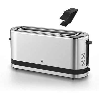 WMF KÜCHENminis Langschlitz-Toaster Edelstahl Silber Brötchenaufsatz 2 Scheiben - Bild 1 von 4
