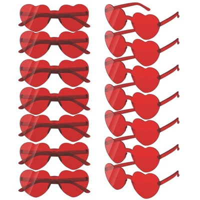 Gafas de corazón 14 pares de gafas de sol de corazón sin montura en forma de corazón gafas de sol a granel... Foto 1 de 4