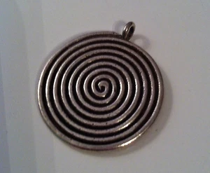 Ciondolo cerchio tondo senza fine argento sterling .925 23 mm ingrosso 5,4 gm - Foto 1 di 5