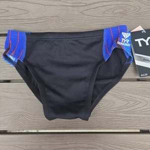 TYR DuraFast Elite Phoenix Destroyer Black Racer Boys Swim Brief- Size 24 New - Picture 1 of 3