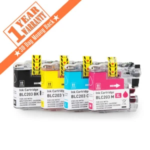 4PK LC203XL LC-203 XL color Ink Cartridge For Brother MFC-J460DW J480DW J485DW - Picture 1 of 7