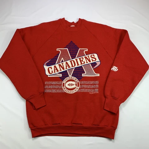 Vintage Montreal Canadiens Sweater Adult Large 1990 Woody Sports Fruit Loom NHL Cover