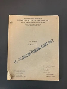 THE MAN FROM U.N.C.L.E. UNCLE TV Script Dove Affair 1964 Original Robert Towne - Picture 1 of 3