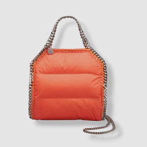$1330 Stella Mccartney Women's Orange Falabella Mini Quilted Shoulder Tote Bag - Picture 1 of 4