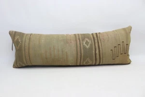 Organic kilim pillow cover, Bedroom decor cover, 12x36 lumbar pillow cover, K466 - Picture 1 of 5