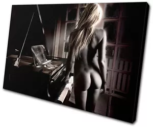 Pianoforte erotico ragazza NUDI SINGOLA TELA ARTE PARETE stampa immagine VA - Foto 1 di 1