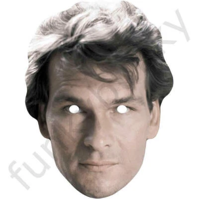 FUNKYBUNKY Patrick Swayze Retro Celebrity Card Face Mask - Ready To Wear - Fancy Dress