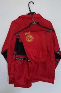VERSACE Nylon Set Up Red Free Size Used Very Rare Free Shipping - Picture 1 of 4