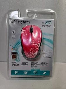 Logitech M317 Wireless Compact Mouse- Pink/white New Sealed - Picture 1 of 5
