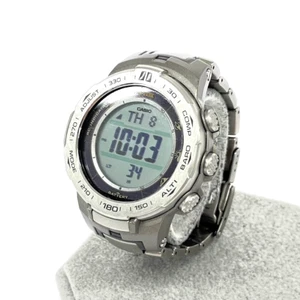 CASIO PRO TREK PRW-3100T Solar Radio Watch Triple Sensor Titanium Outdoor Japan - Picture 1 of 8