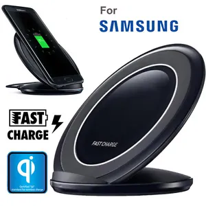 Qi Wireless Fast Charger Charging Stand Dock Pad For Samsung Galaxy S6 S7 Edge - Picture 1 of 8