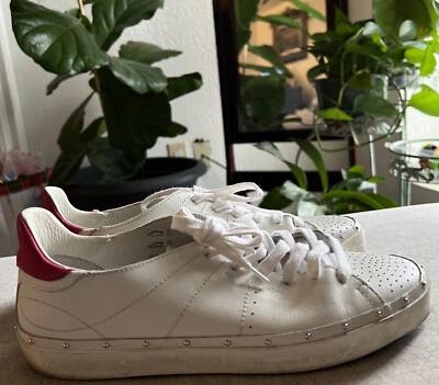 Zapatillas Mujer Rebecca Minkoff Michell Tachonadas Blanco Rosa Talla 9 Foto 1 de 4