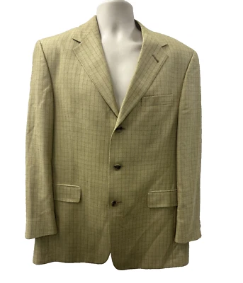 Vintage Austin Reed Sport Coat Blazer Mens 42 Tan Plaid USA Made - Image 1 of 4