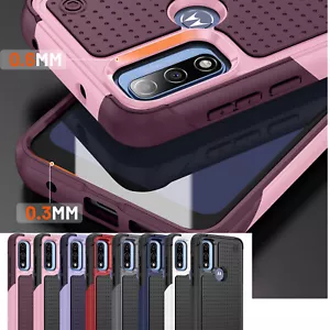 Funda protectora trasera de silicona a prueba de golpes para Motorola Moto G Pure Stylus PC híbrida - Imagen 1 de 73