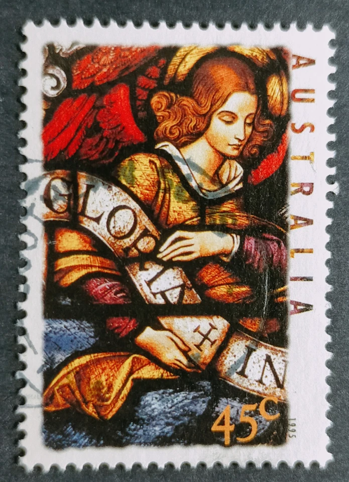 USED Australia Stamp 1995 Christmas Angel Carrying the Gloria Banner - Image 1 of 1