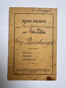 Kleines Schießbuch Max Büchner 1911 - Bild 1 von 6