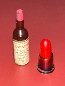 Vintage Lipstick Sample CARSTAIRS 1788 Whiskey Bottle Christy Cosmetics Red - Picture 1 of 9