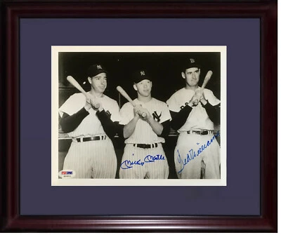 Mickey Mantle Ted Williams signed 8x10 Framed photo Hof Autograph Yankees Psa - Image 1 of 4