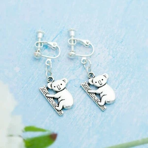Koala Clip On Earrings, Also Available For Pierced Ears, Australia Jewellery - Picture 1 of 7