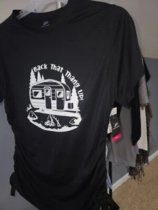 Back That Thang Up Camper Tester Short Sleeve T-shirt for Camping Lovers Ladies - Picture 1 of 5