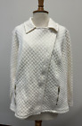 Isaac Mizrahi Live! Jacket Womens Xl White Cable Pattern Long Sleeve Button Down