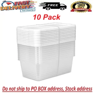 Sterilite Set of (10) 6 Quart Storage Boxes Plastic, Adult, White - Picture 1 of 7