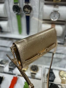 Michael Kors Carson Large Leather Crossbody Bag Handbag Purse Shoulder Pale Gold - Picture 1 of 15
