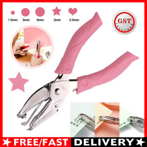 Manual Puncher Paper Hand Hole Punch Cutter Circle Heart Star Soft Grip AU