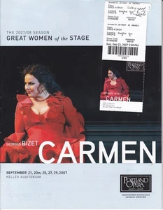 Georges Bizet's Carmen - Portland Opera Program & Ticket 2007 (Oregon) - Picture 1 of 2