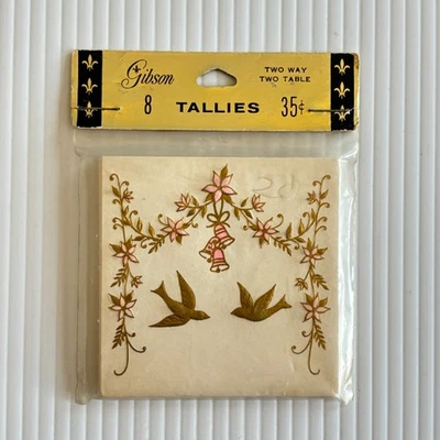 Paquete de 8 tarjetas vintage Bridge Tallies Gibson Gold Doves boda nuevo en stock sin abrir Foto 1 de 3