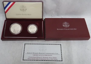 1998 S SILVER KENNEDY COLLECTOR'S SET 50C $1 USA COMMEMORATIVE UNC OGP BOX COA - Picture 1 of 3