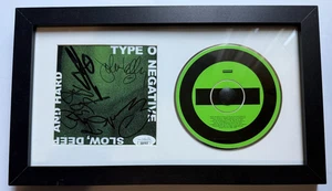 Type O Negative band REAL hand SIGNED Slow Deep & Hard CD Framed Display JSA COA - Picture 1 of 3